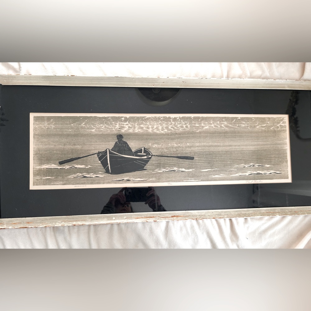 Paul Shuab, wood block signed in pencil print,